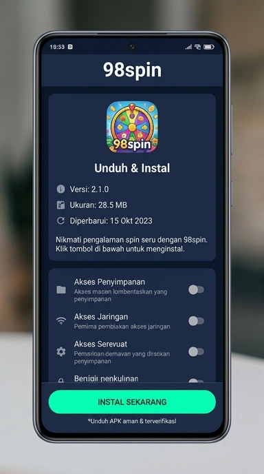 Tampilan halaman APK 98spin