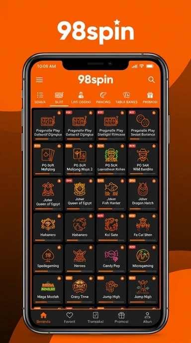 Tampilan katalog aplikasi 98spin