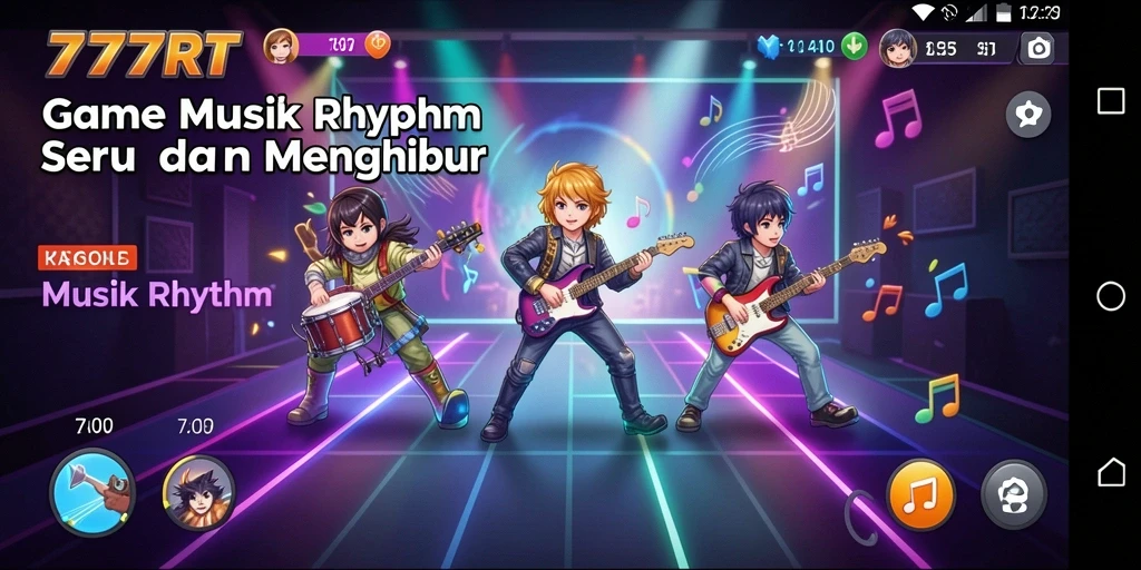Antarmuka menarik saat bermain Musik Rhythm di 777RT.