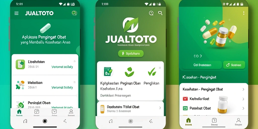 Antarmuka aplikasi Pengingat Obat JUALTOTO yang intuitif dan mudah digunakan.