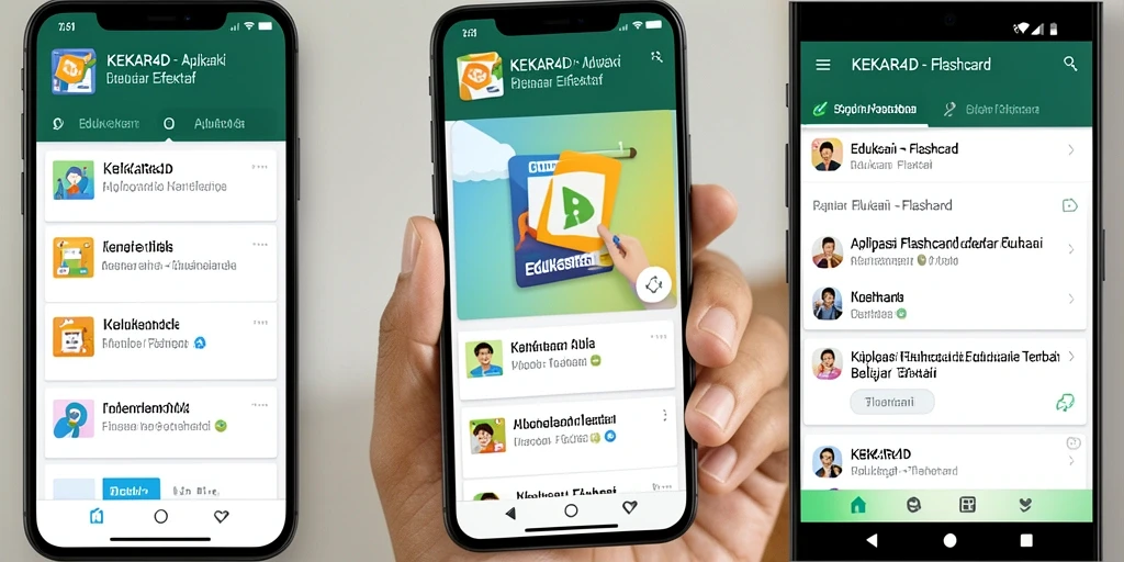 Antarmuka user-friendly KEKAR4D untuk belajar dengan flashcard.