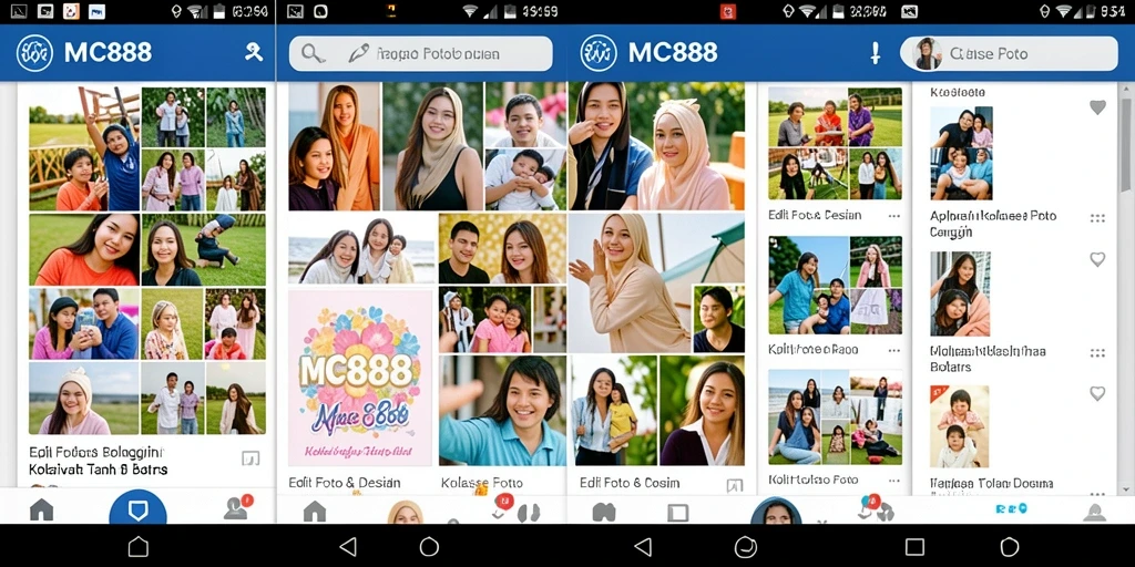 Tampilan antarmuka MC888 dengan berbagai alat Kolase Foto.