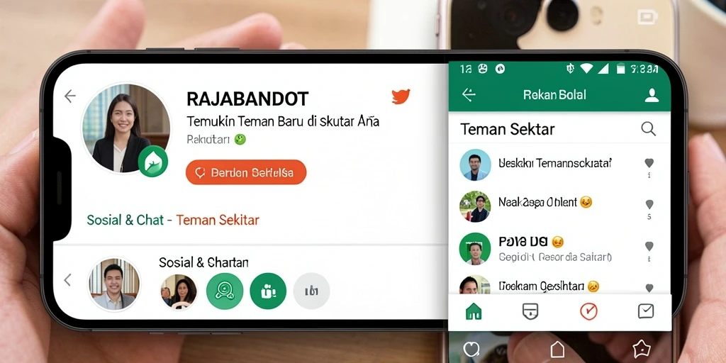 Tampilan antarmuka RAJABANDOT yang menarik untuk menjalin pertemanan.
